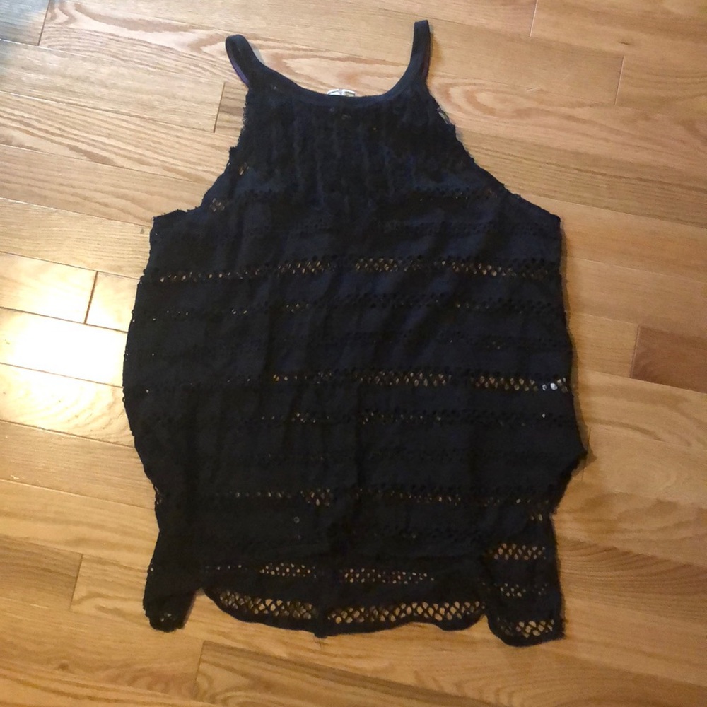 Free People tank with mesh hole details